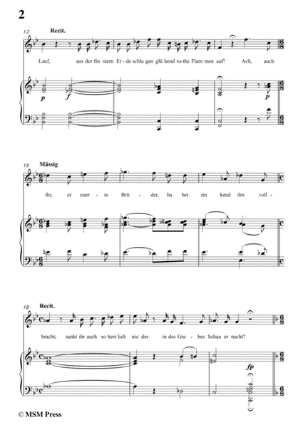Schubert-Auf einem Kirchhof,in B flat Major,for Voice&Piano image number null