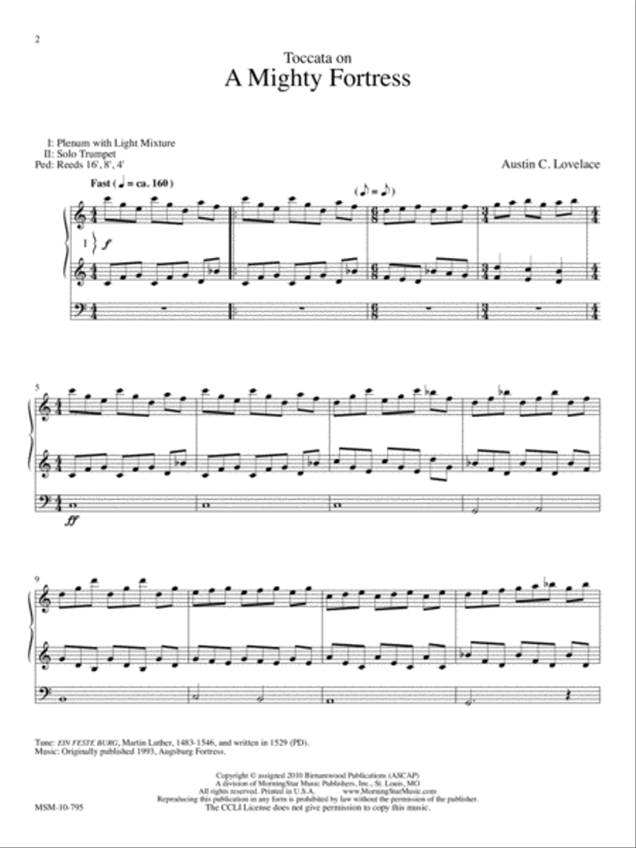Toccata on A Mighty Fortress Organ scores gallery preview page 2