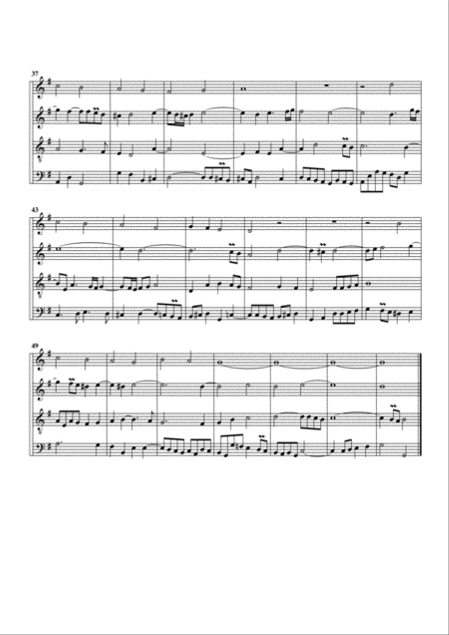 Wenn wir in hoechsten Noeten sein (arrangement for 4 recorders) Recorder scores gallery preview page 3