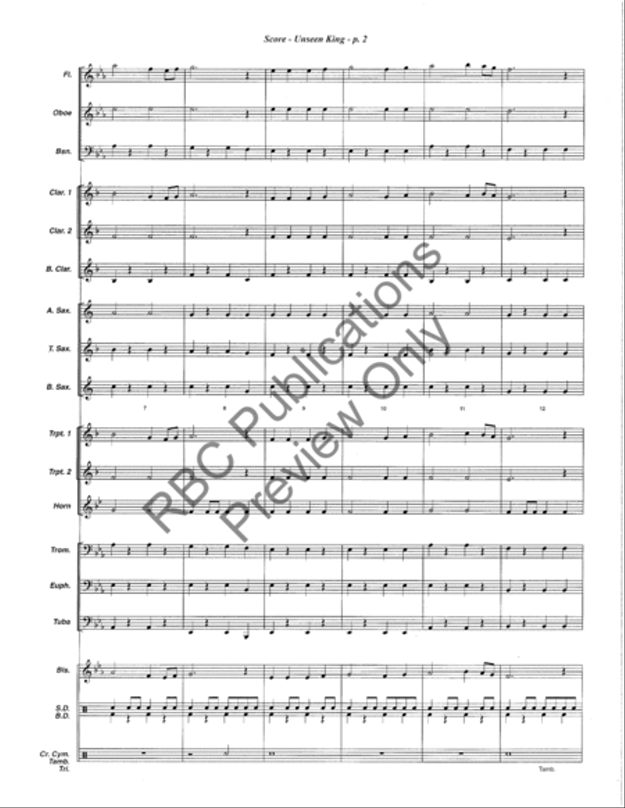 Unseen King Concert Band scores gallery preview page 5