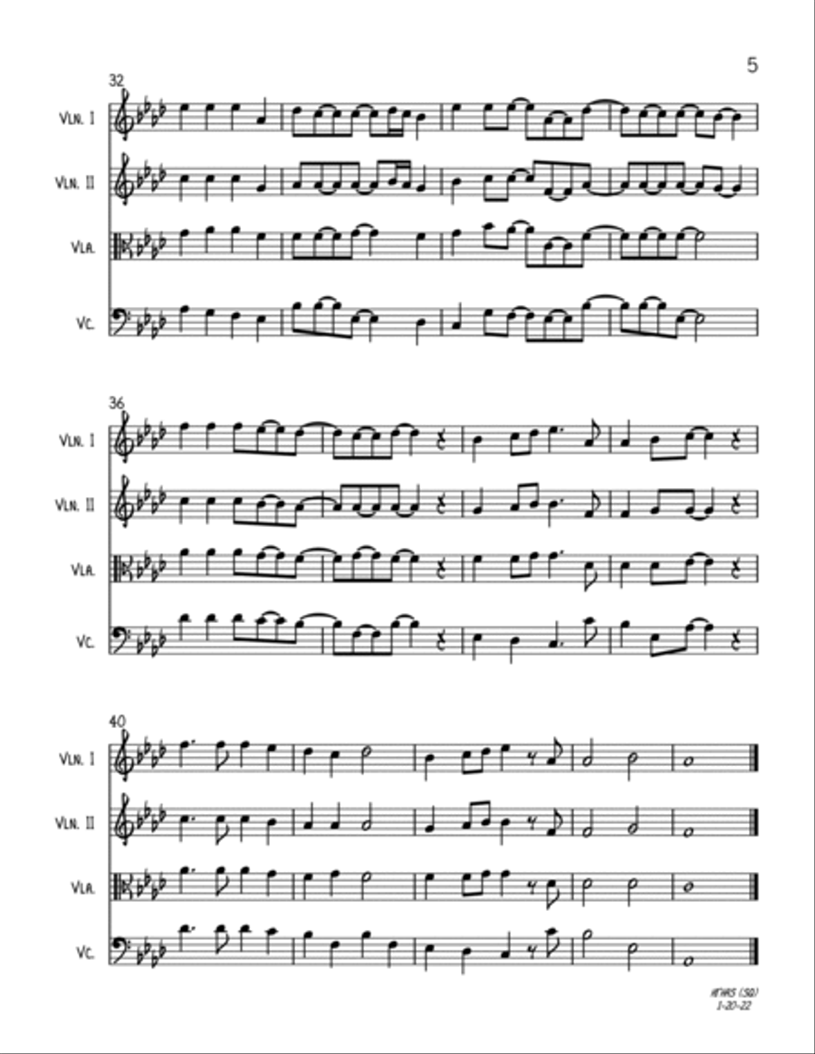 Hark! The Herald Angels Sing (String Quartet) String Quartet scores gallery preview page 5