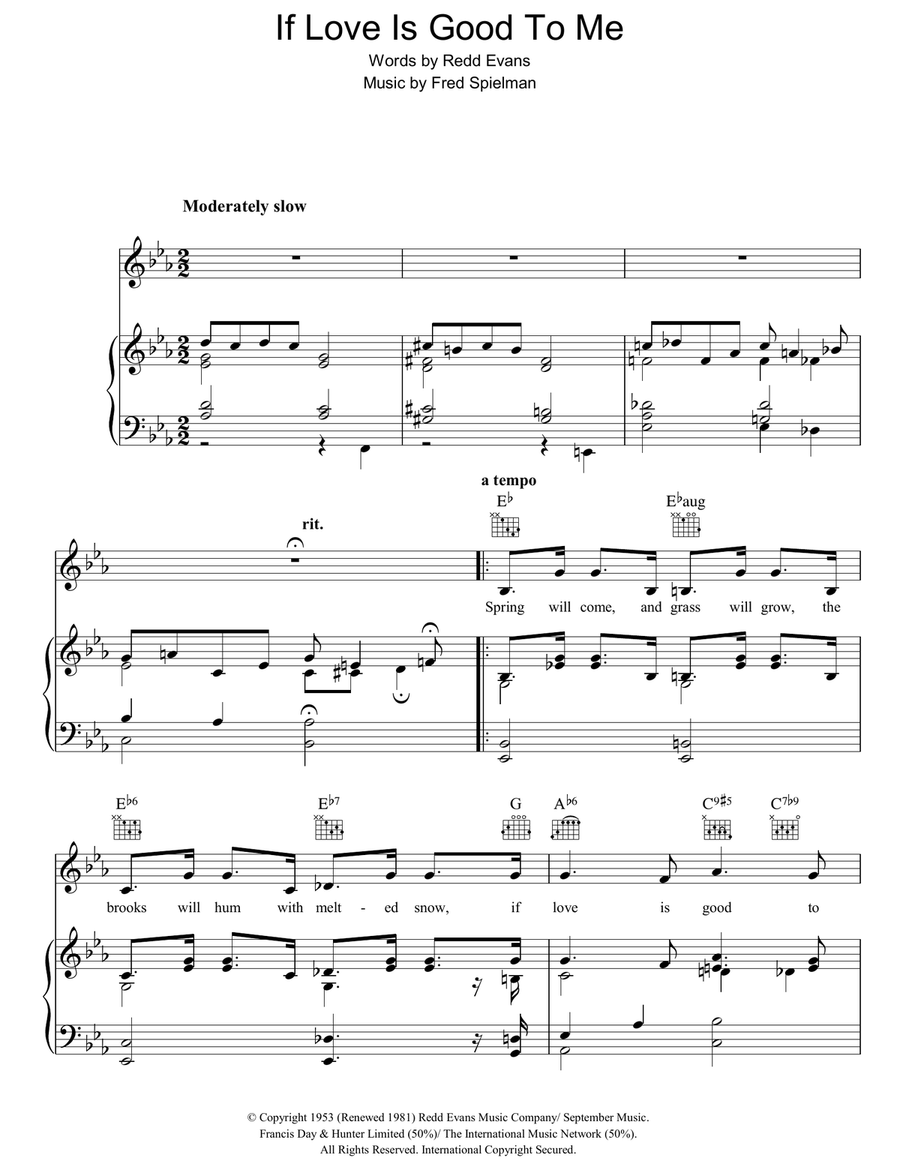 If Love Is Good To Me If Love Is Good To Me Piano, Vocal, Guitar scores gallery preview page 1