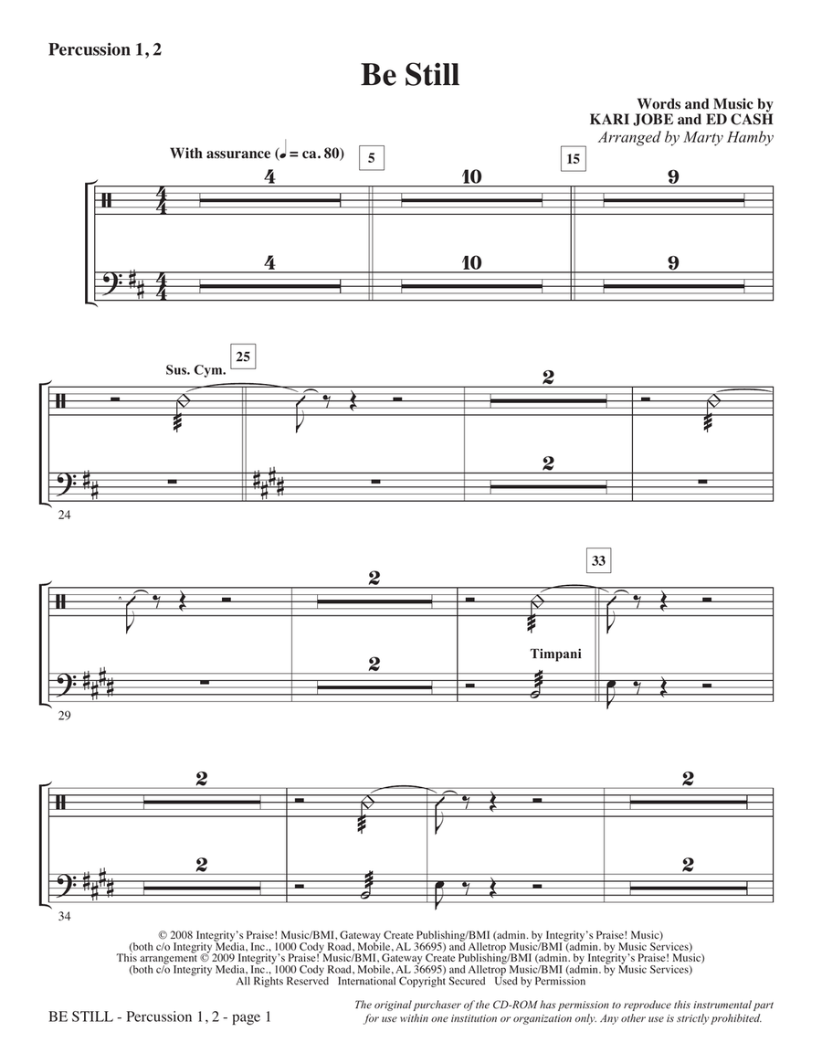 Be Still - Percussion 1 & 2