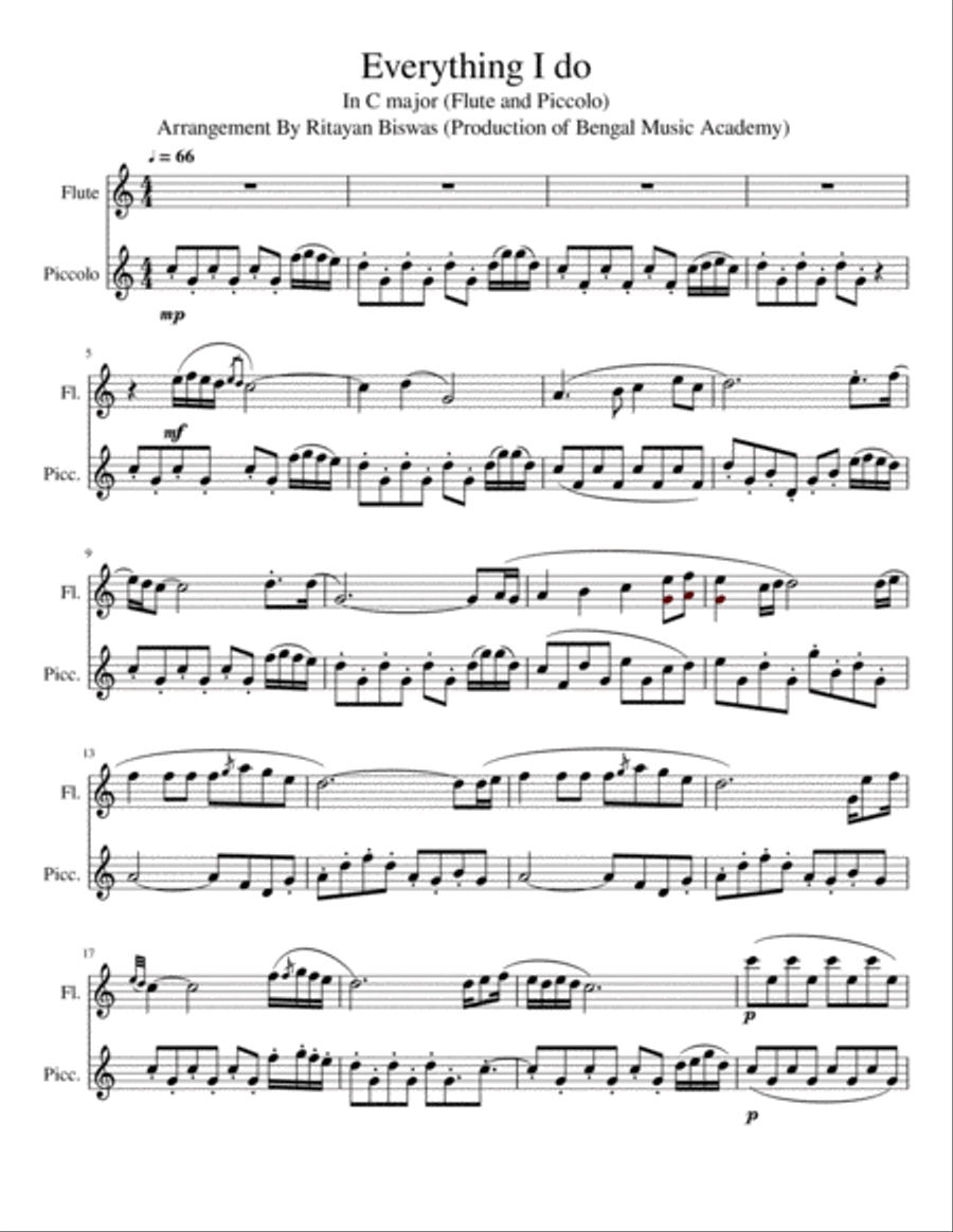 (Everything I Do) I Do It For You Flute Duet scores gallery preview page 1