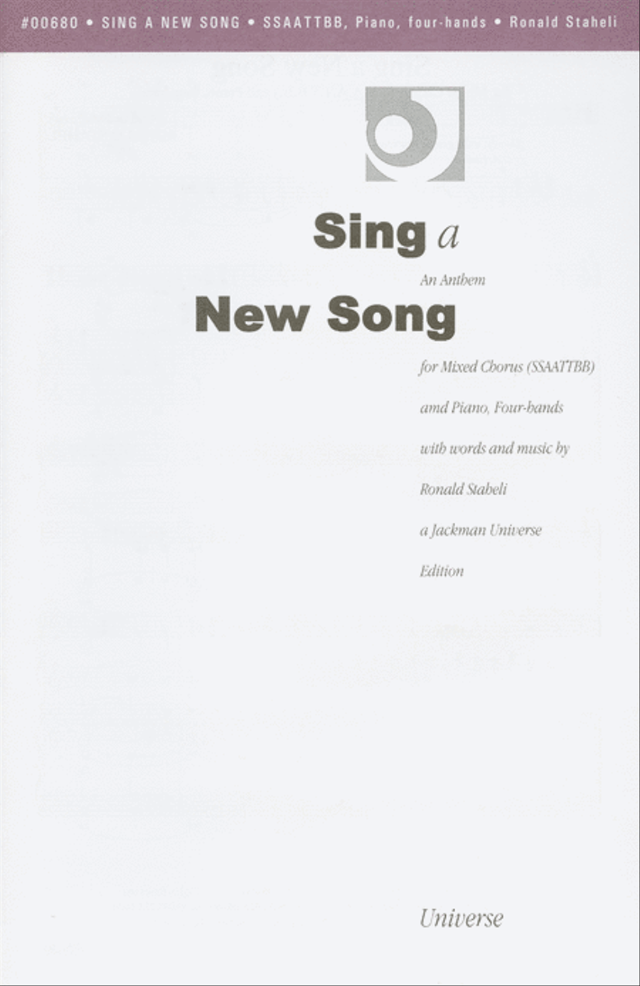 Sing a New Song - SSAATTBB SSAATTBB scores gallery preview page 1