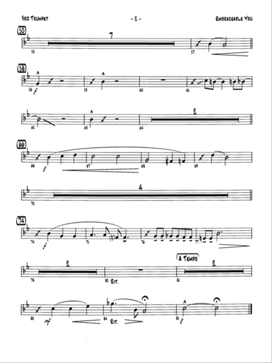 Embraceable You: 3rd B-flat Trumpet Jazz Ensemble scores gallery preview page 2