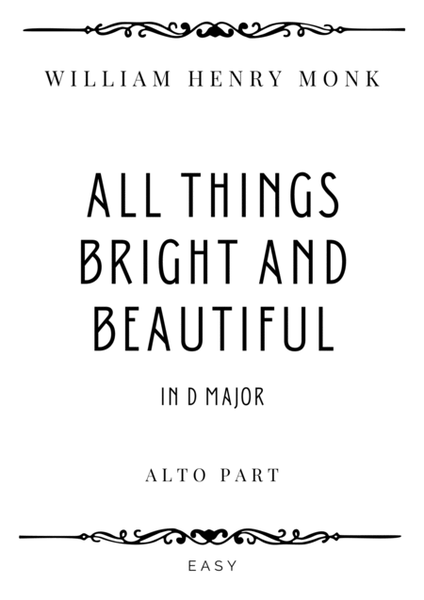 Monk - All Thing Bright and Beautiful in D Major - Easy image number null