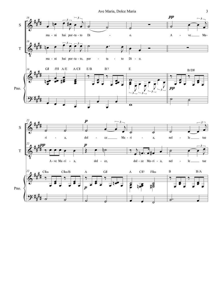Ave Maria, Dolce Maria Vocal Duet scores gallery preview page 3