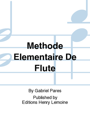 Book cover for Methode Elementaire De Flute