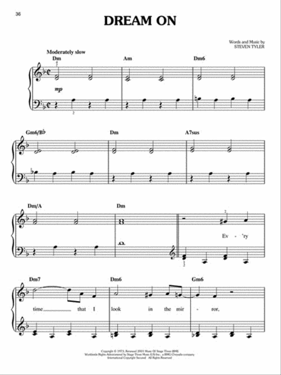 Rock Classics Easy Piano scores gallery preview page 3