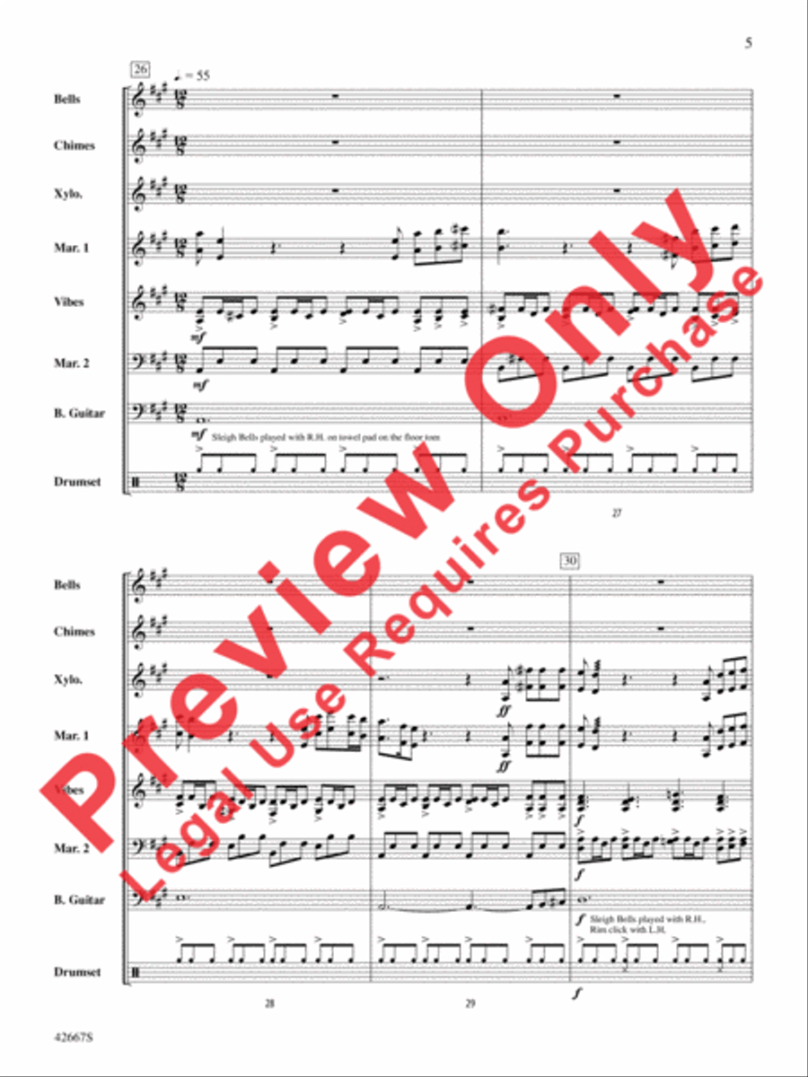 John Lennon Holiday Medley Percussion Ensemble scores gallery preview page 6
