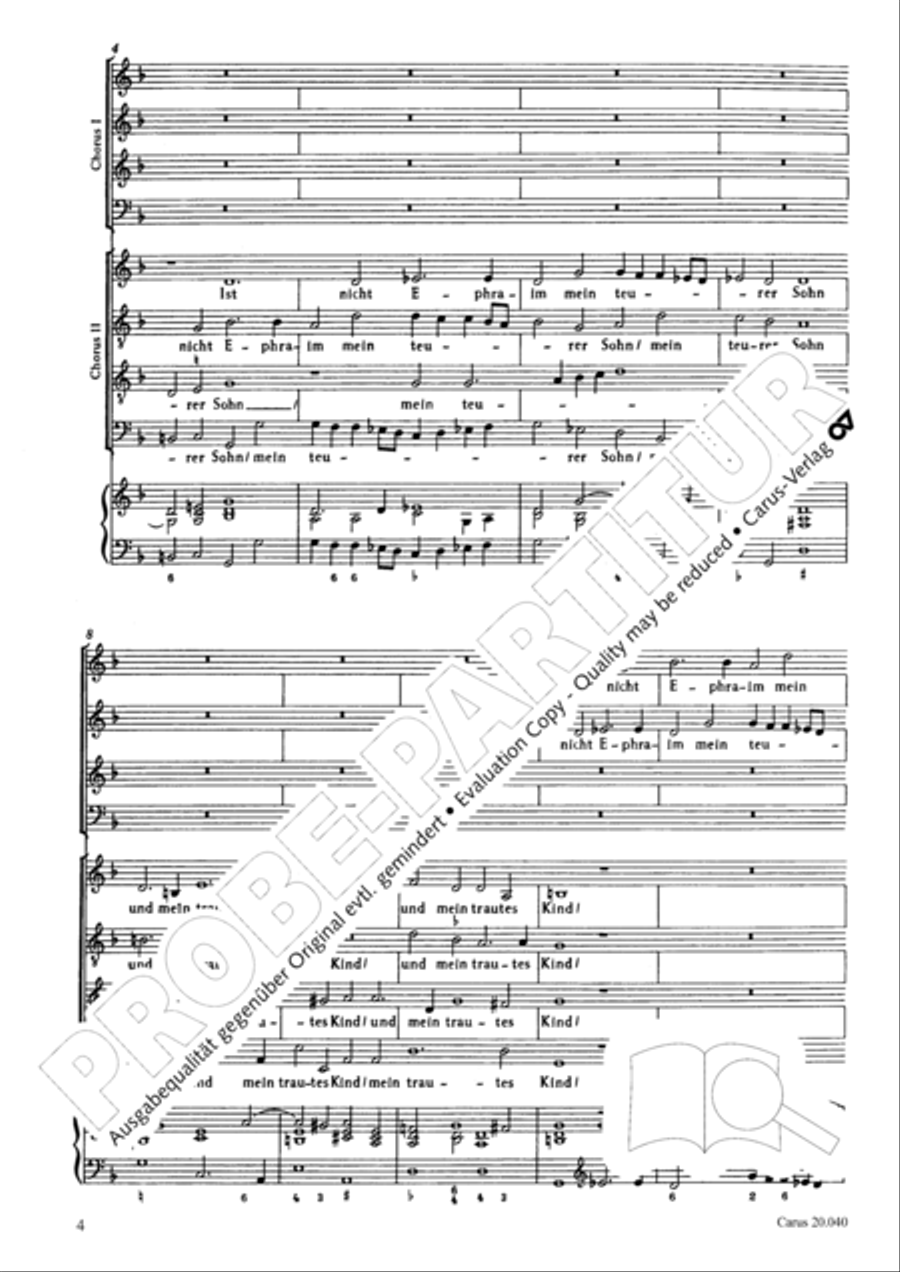Is Ephraim my dear son? (Ist nicht Ephraim mein teurer Sohn) 4-Part scores gallery preview page 5