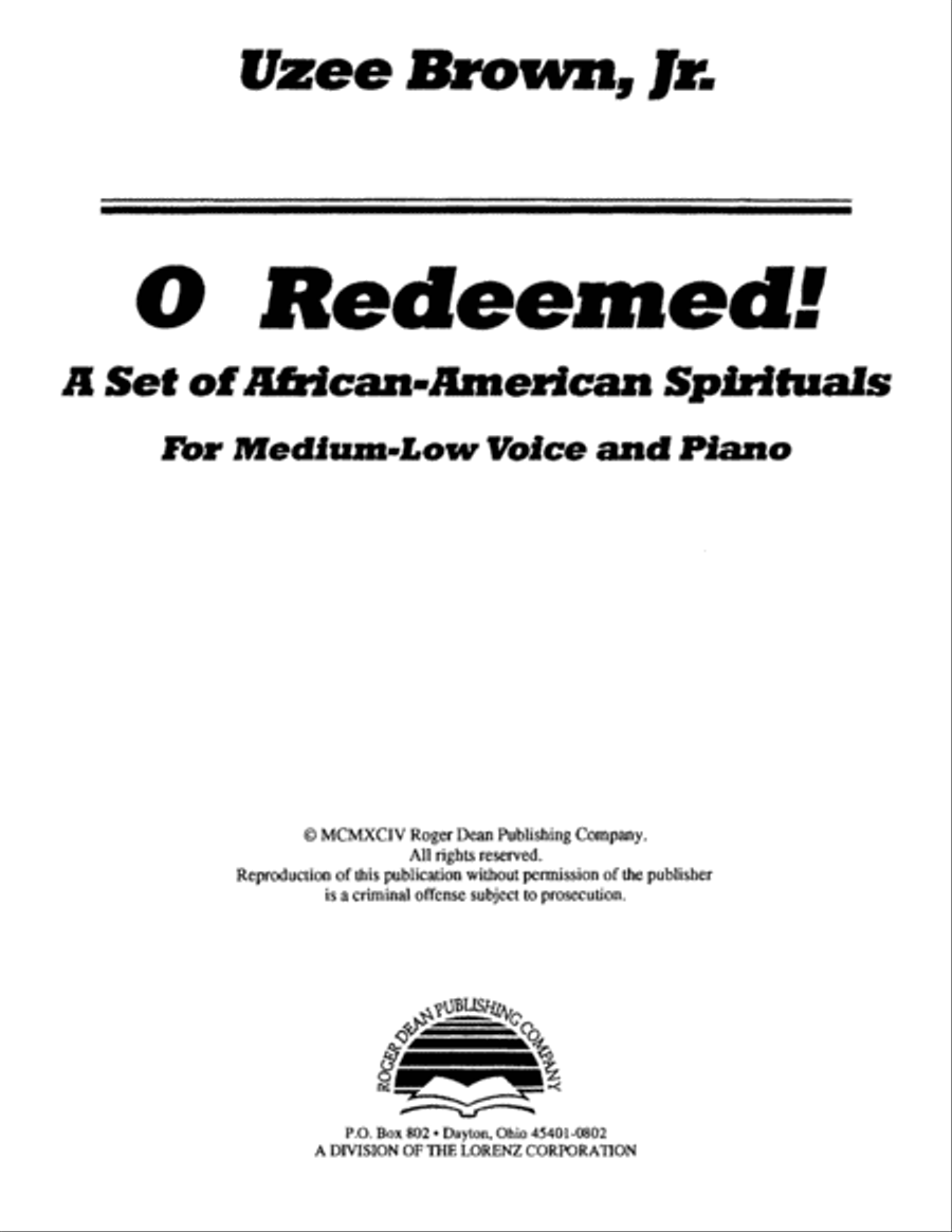 O Redeemed! O Redeemed! Medium Voice scores gallery preview page 3