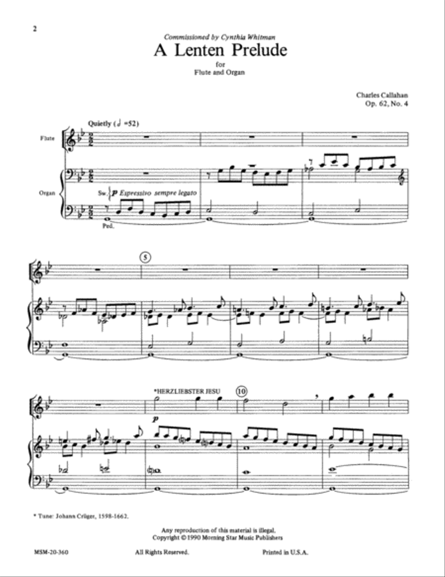 A Lenten Prelude for Flute and Organ Flute scores gallery preview page 2