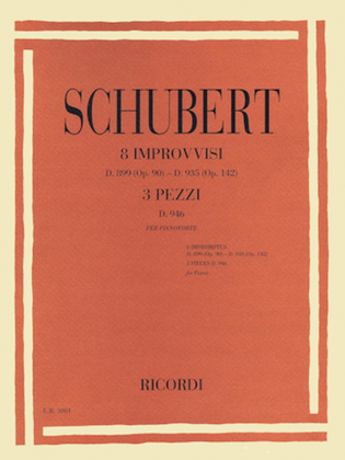 Book cover for 8 Impromptus, D. 899 (Op. 90) and D. 935 (Op. 142), and 3 Pieces, D. 946