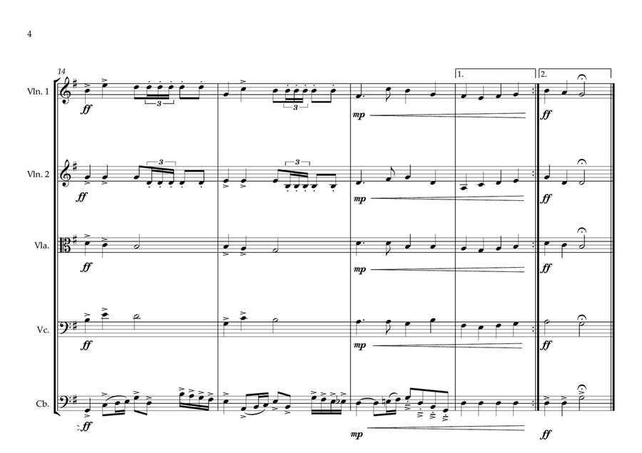 Lithuanian National Anthem for String Orchestra (World National Anthem Series) String Orchestra scores gallery preview page 4