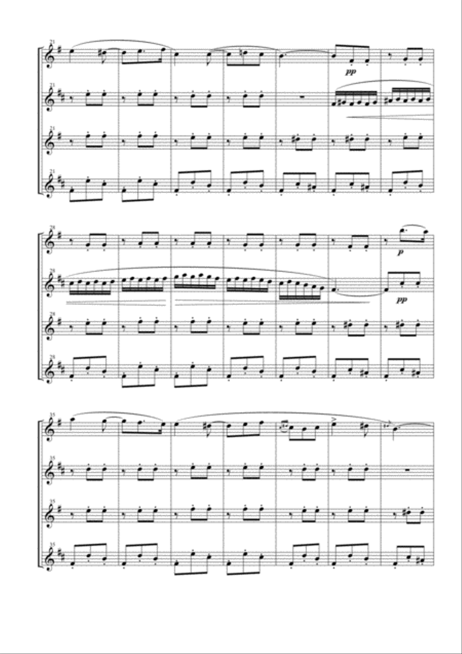 Carmen Suite No. 1 for Saxophone Quartet Saxophone Quartet scores gallery preview page 4