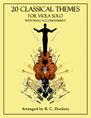Book cover for 20 Classical Themes for Viola Solo with Piano Accompaniment