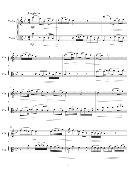 Mozart Divertimento II for Violin and Viola Duet