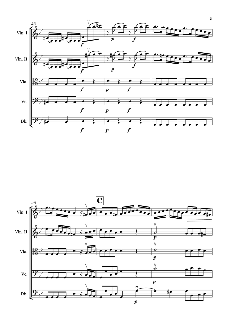 Allegro from Concerto for Two Cellos in G Minor RV 531 String Orchestra scores gallery preview page 5