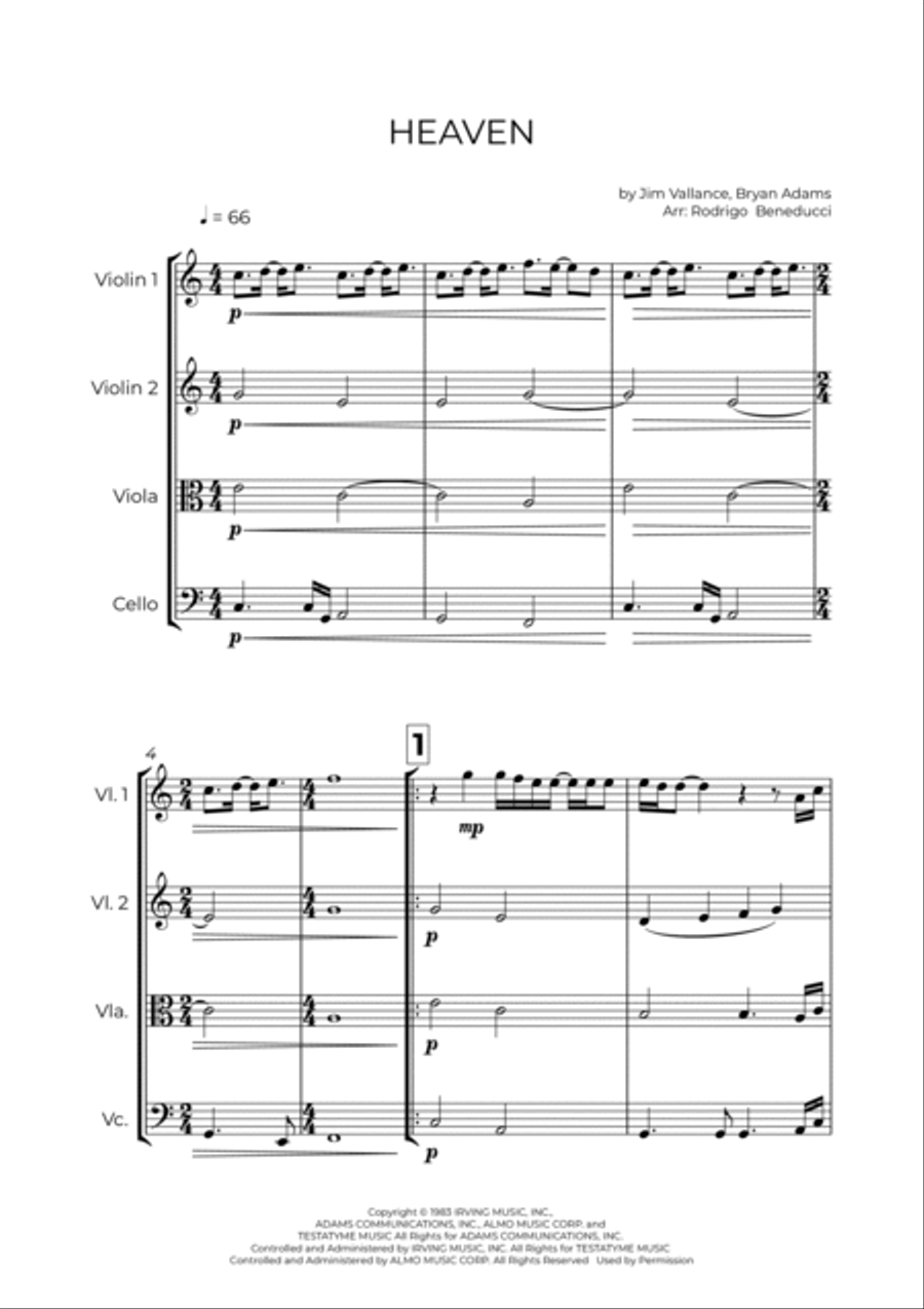 Heaven String Quartet scores gallery preview page 2