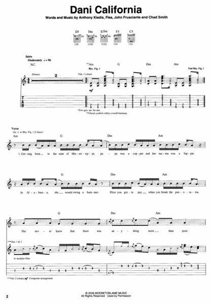 Red Hot Chili Peppers – Stadium Arcadium by The Red Hot Chili Peppers Electric Guitar - Sheet Music