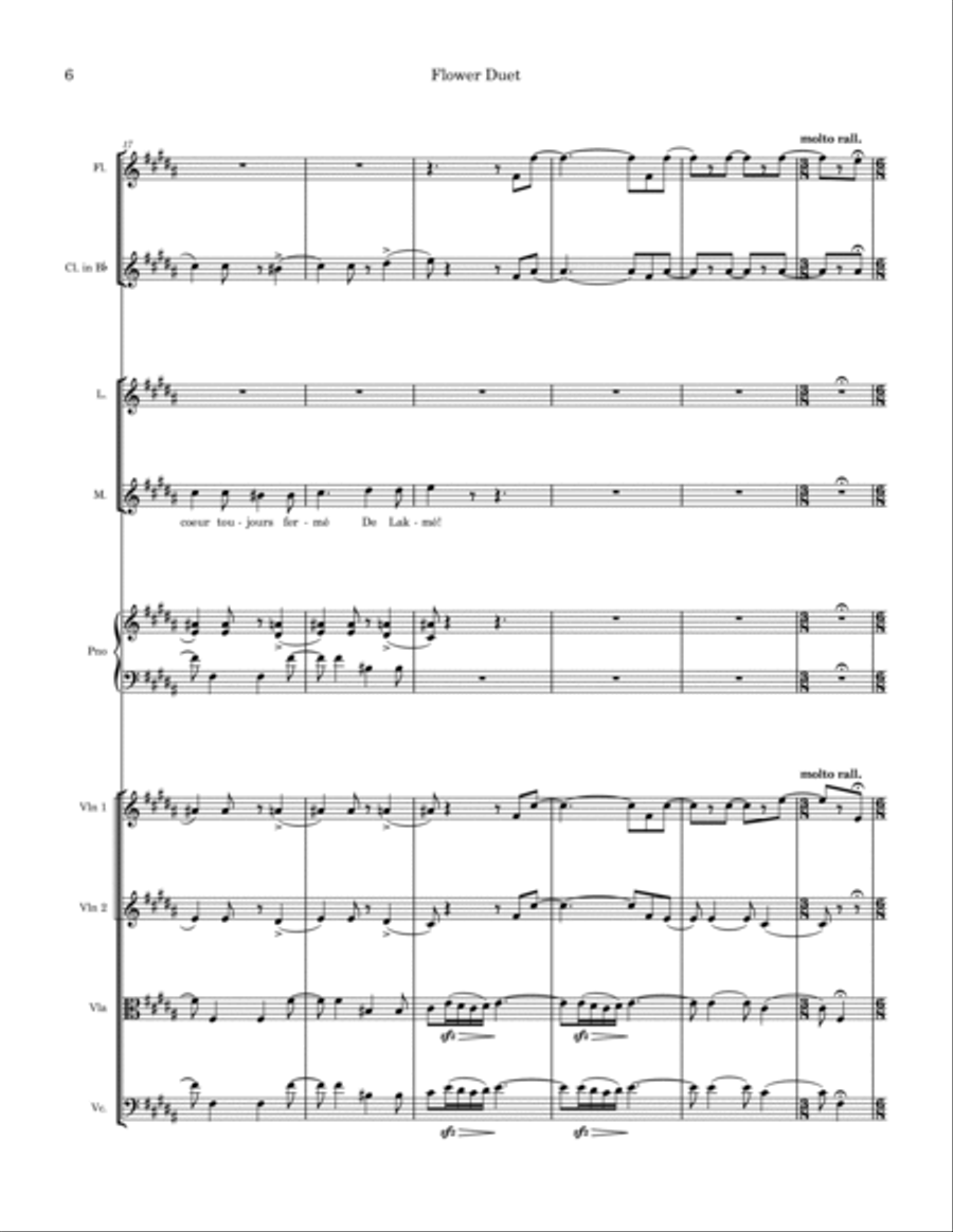 Flower Song from Lakme Chamber Orchestra scores gallery preview page 6