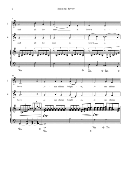 Beautiful Savior : 2-part Choir and Piano image number null