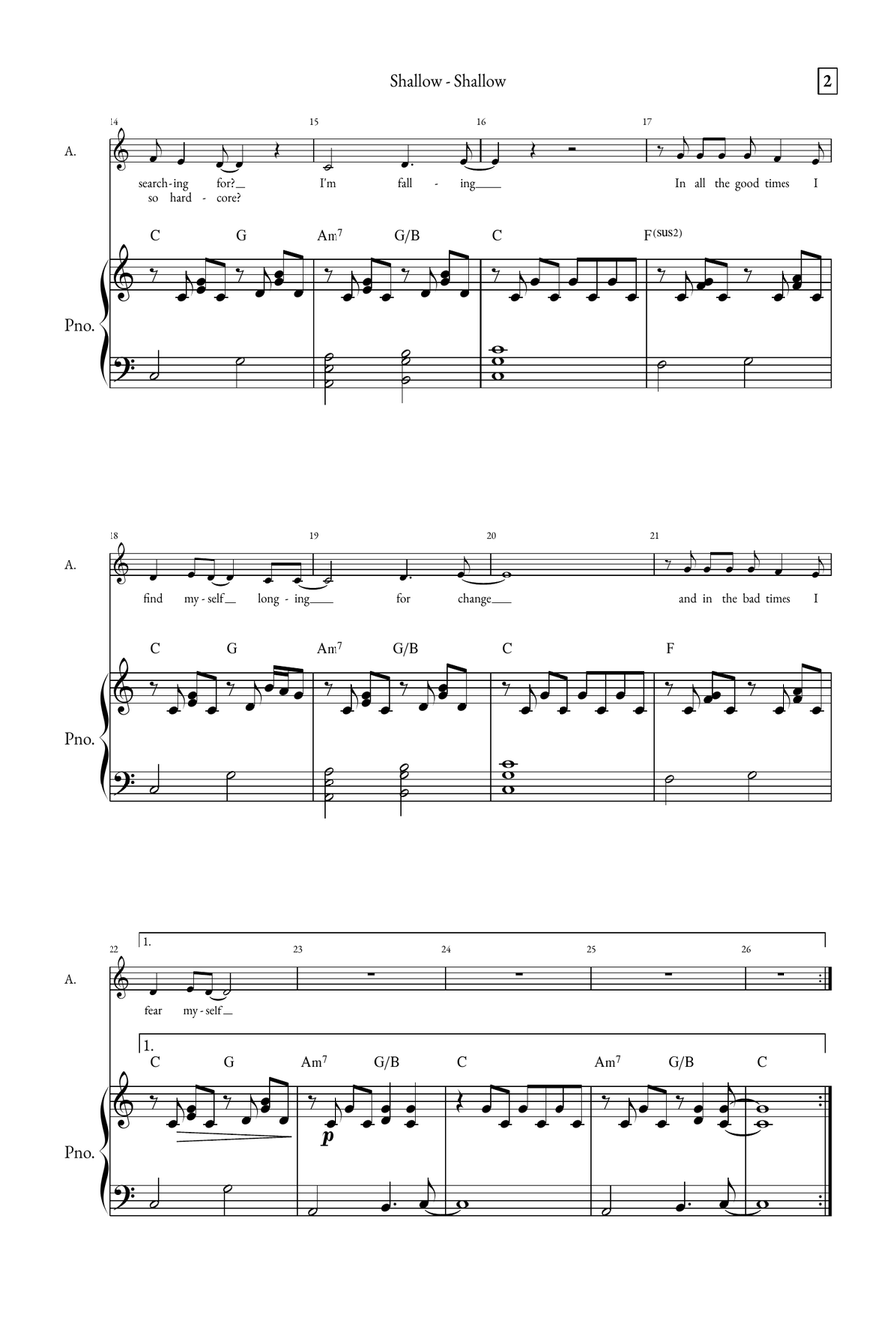 Shallow A Cappella scores gallery preview page 2