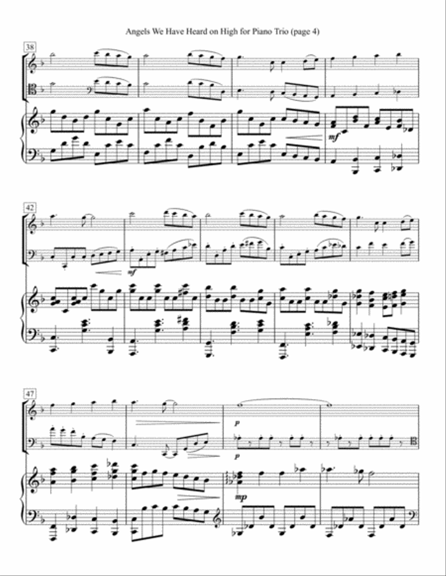 Angels We Have Heard on High for Piano Trio Piano Trio scores gallery preview page 4