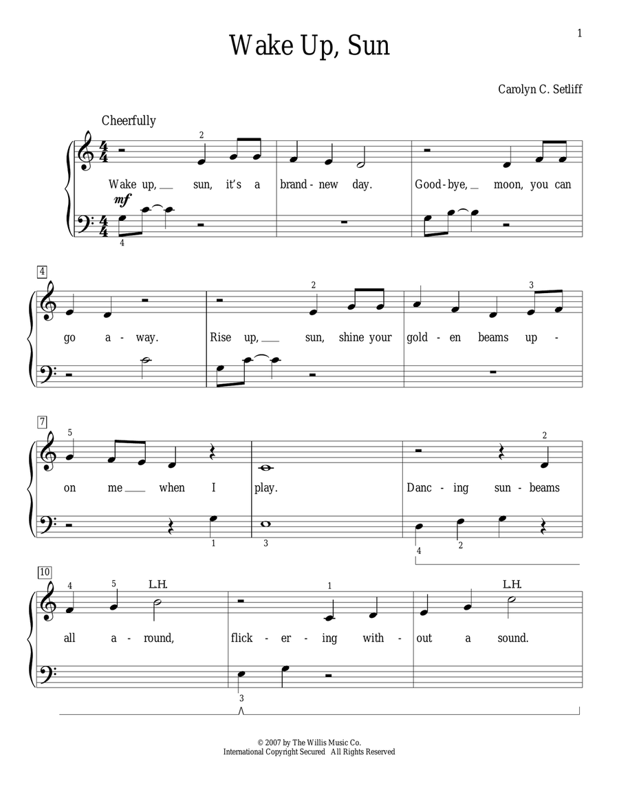 Wake Up, Sun Piano Method scores gallery preview page 1