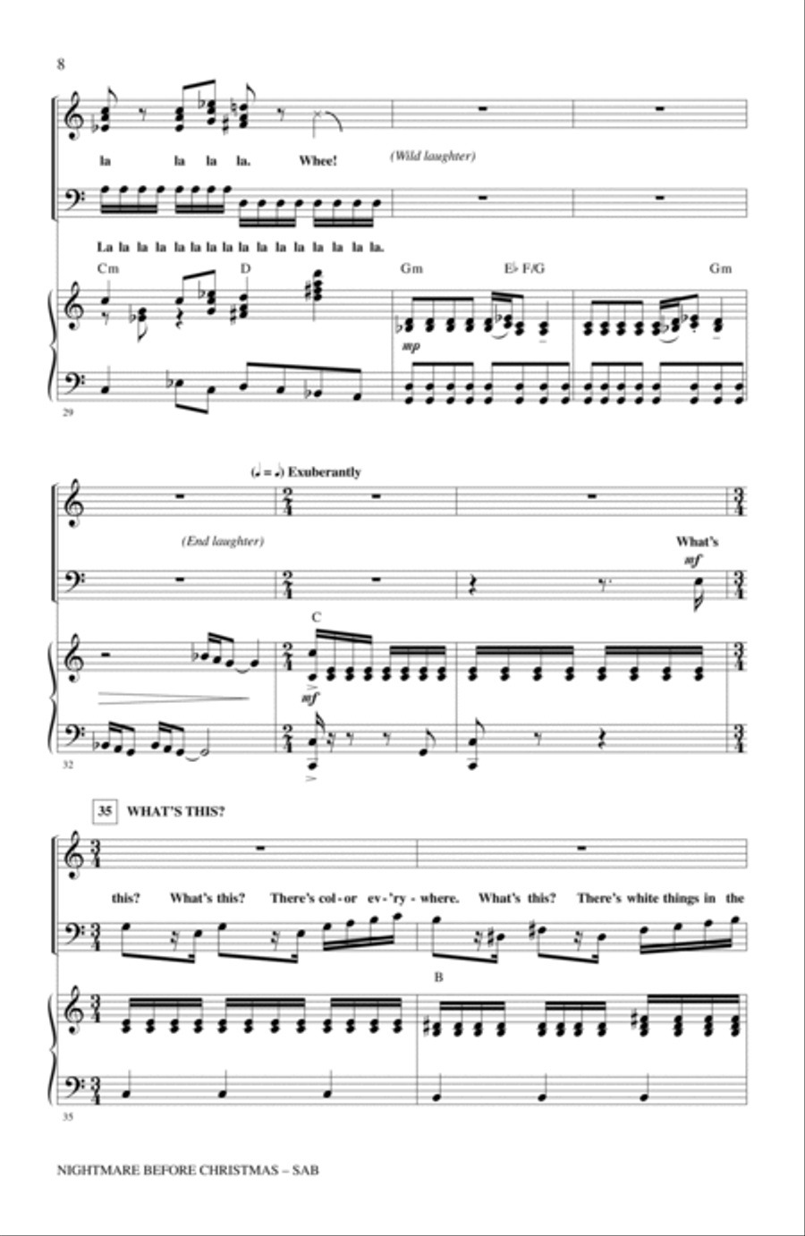 Nightmare Before Christmas (Medley) (arr. Alan Billingsley) 3-Part scores gallery preview page 6