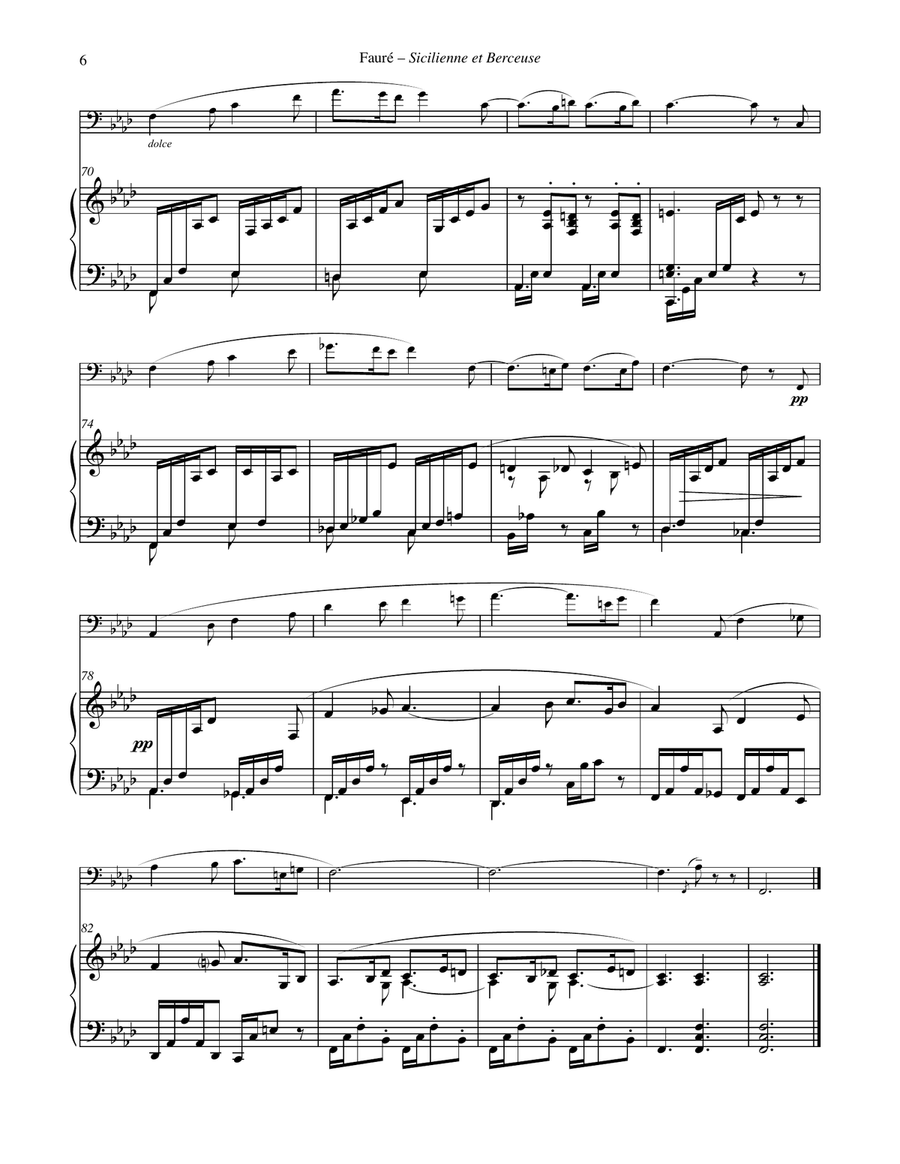Two Pieces - Berceuse and Sicilienne for Euphonium & Piano Euphonium scores gallery preview page 6