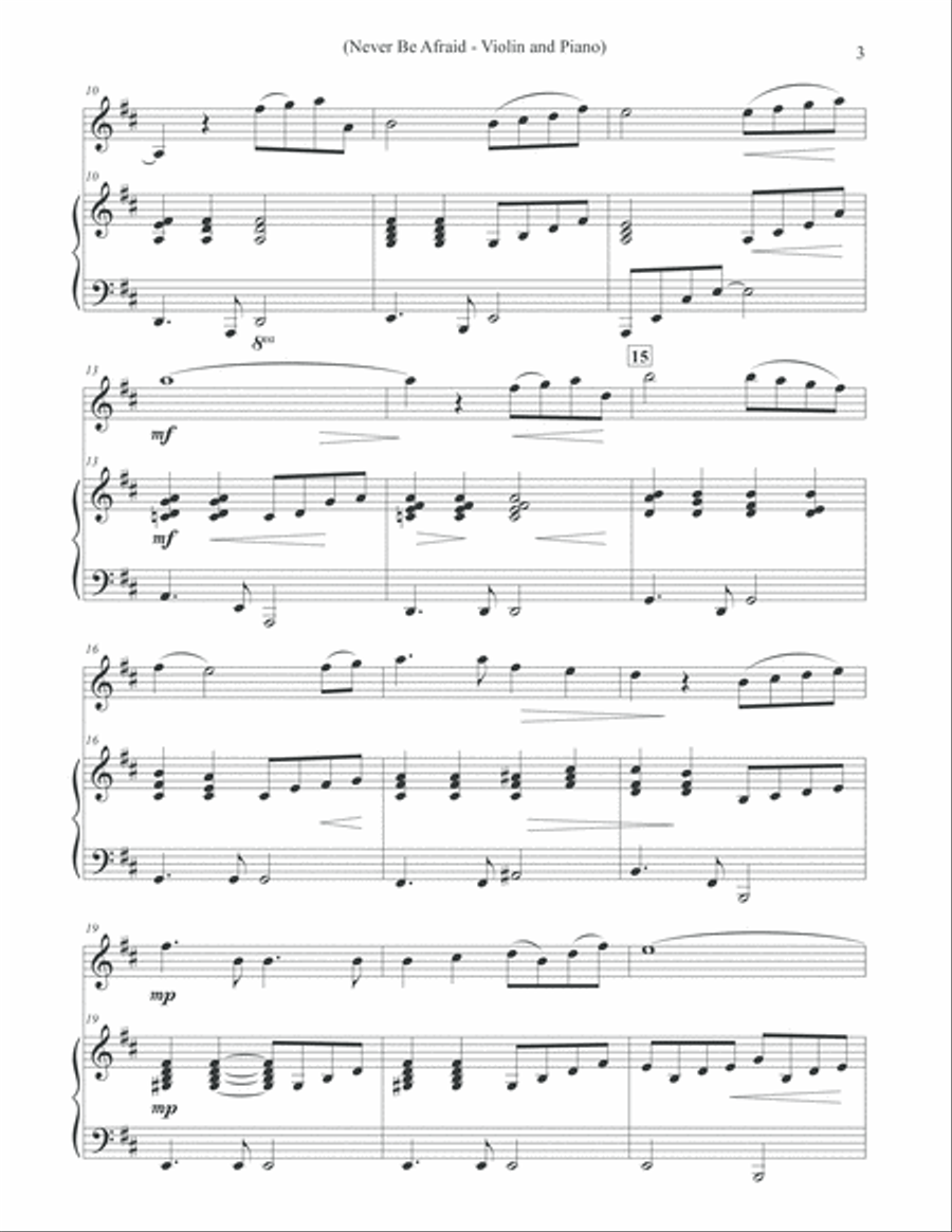 Never Be Afraid - Violin & Piano Violin Solo scores gallery preview page 3