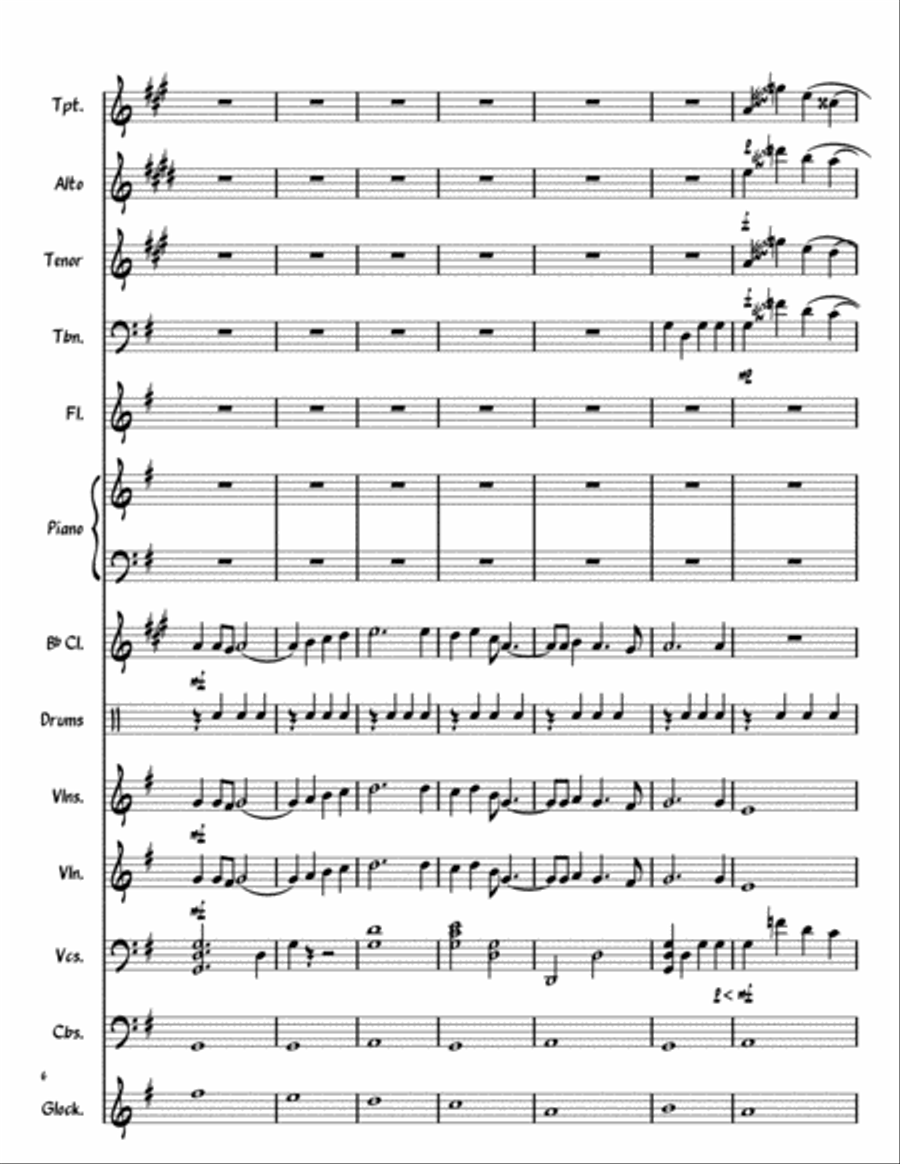 The Wexford Carol (In the Orchestral Jazz style of Irving Berlin, George Gershwin, Cole Porter, etc. Jazz Ensemble scores gallery preview page 6