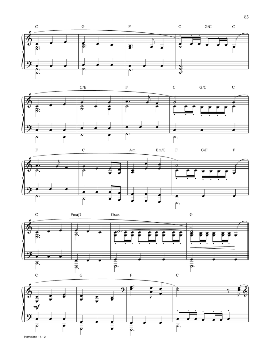Homeland (Main Title) (from Spirit: Stallion Of The Cimarron) Piano Solo scores gallery preview page 2