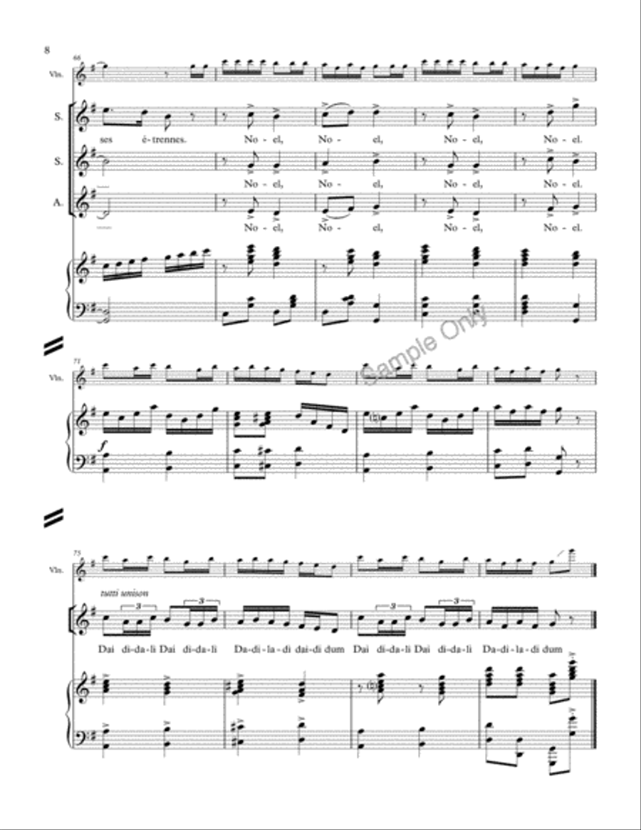 Voila Le Pere Noel Voila Le Pere Noel SSA scores gallery preview page 8