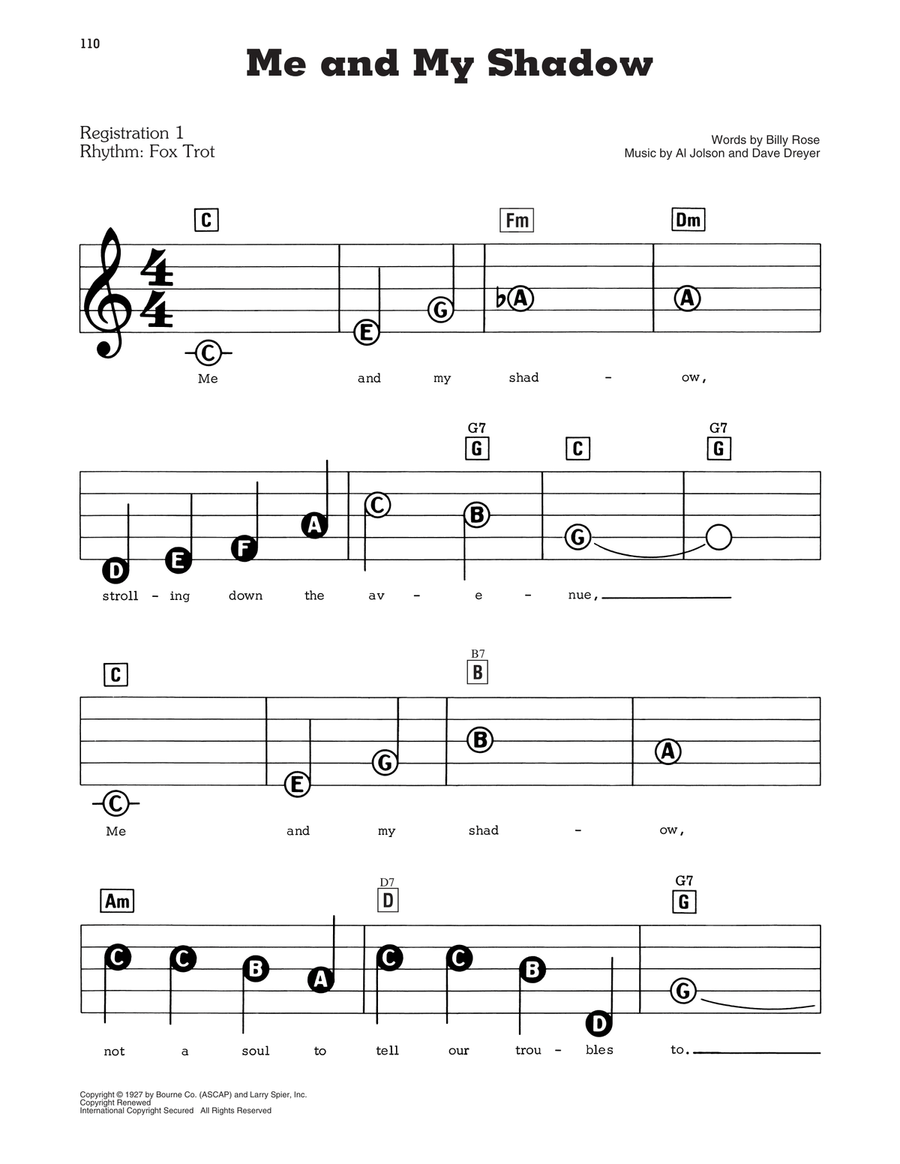 Me And My Shadow Electronic Keyboard scores gallery preview page 1