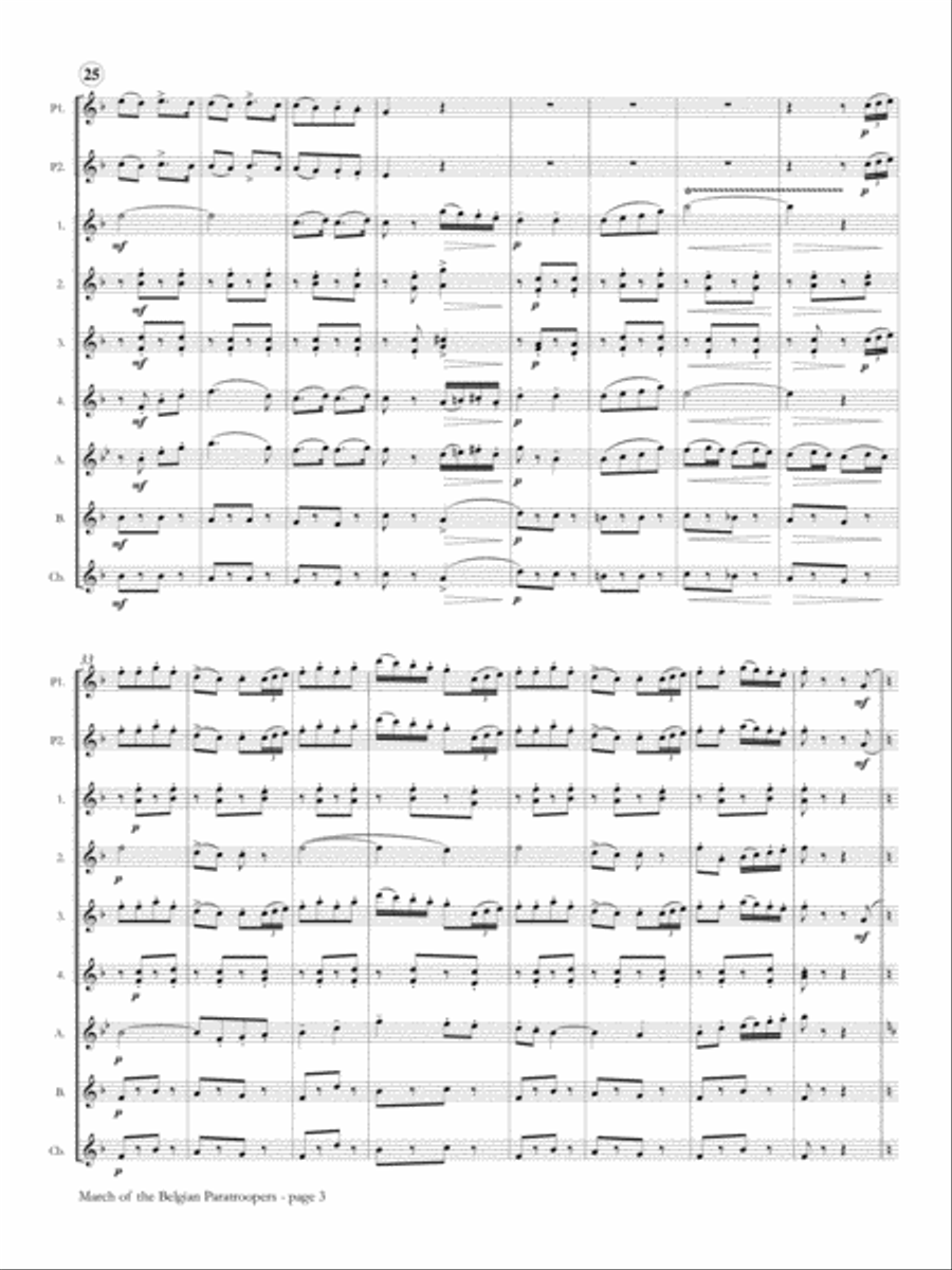March Of The Belgian Paratroops (marche Des Parachutistes Belges) Woodwind Ensemble scores gallery preview page 4