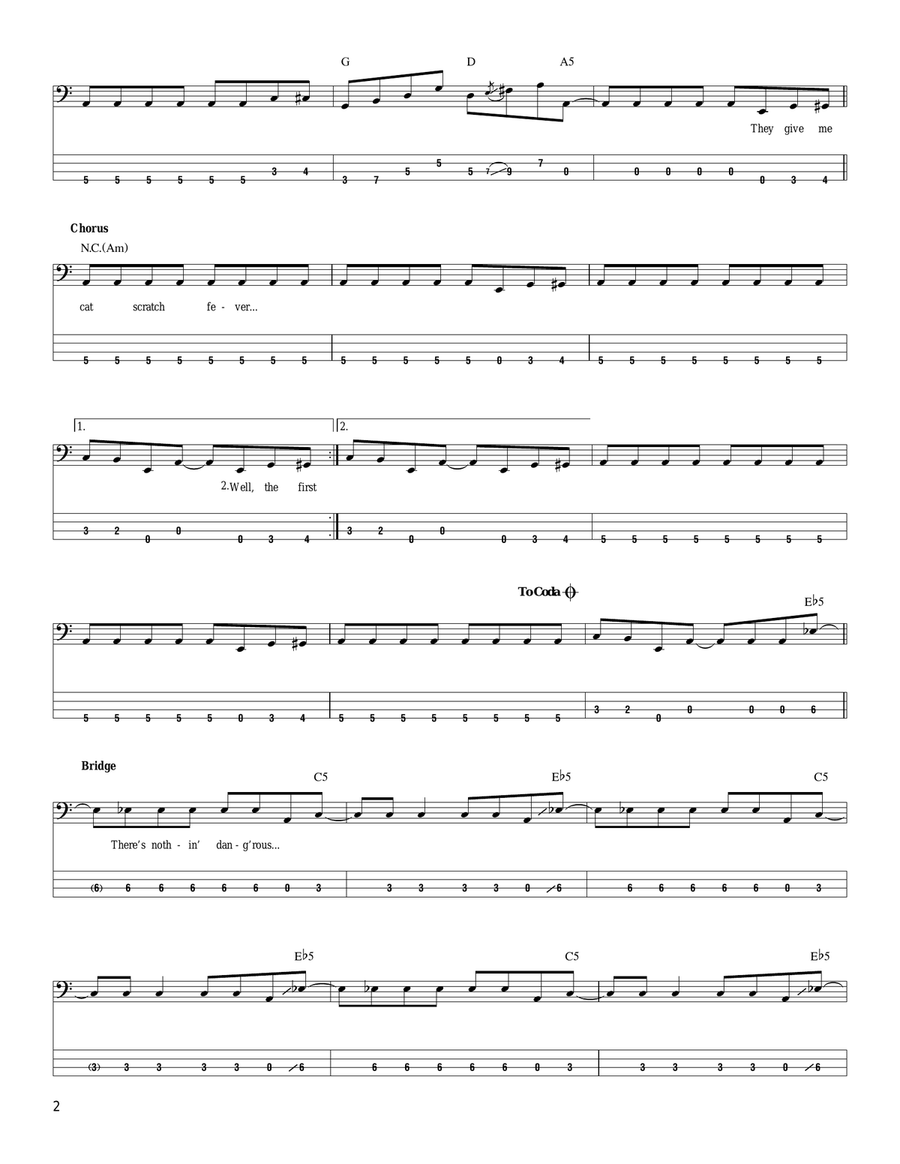 Cat Scratch Fever Acoustic Guitar scores gallery preview page 2