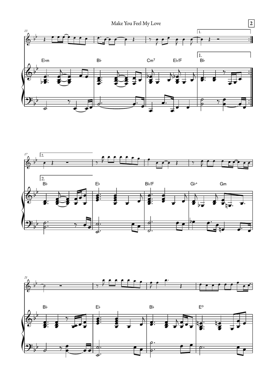 Make You Feel My Love Violin Solo scores gallery preview page 2
