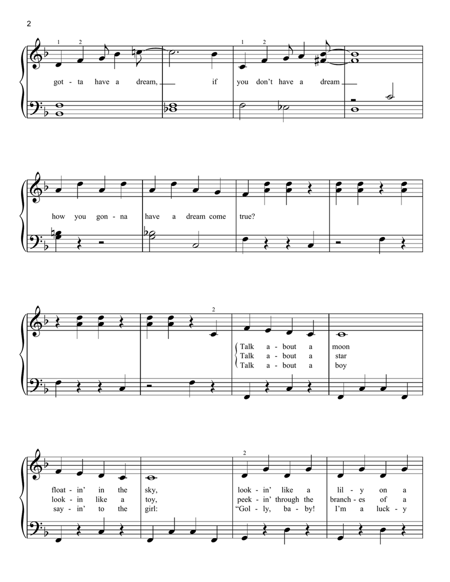 Happy Talk (from South Pacific) Easy Piano scores gallery preview page 2
