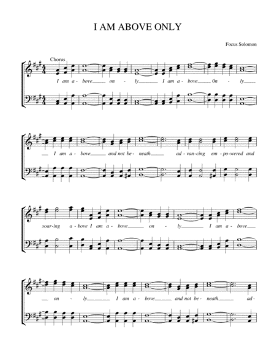 I am above and not beneath Voice scores gallery preview page 1