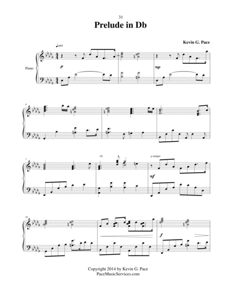 Prelude in Db - original piano solo prelude image number null
