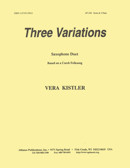 Three Variations - Sax 2