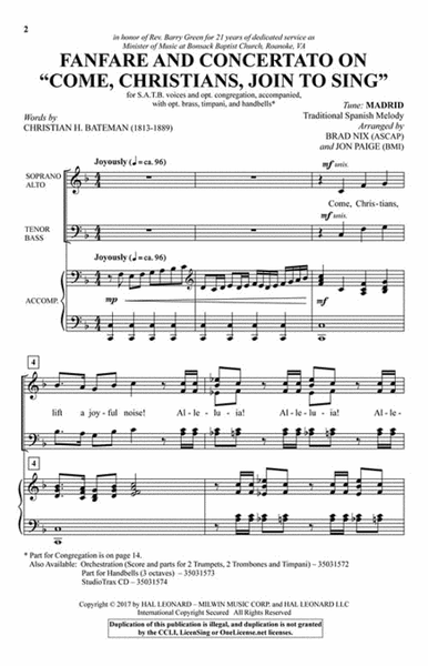Fanfare and Concertato on "Come, Christians, Join to Sing" image number null