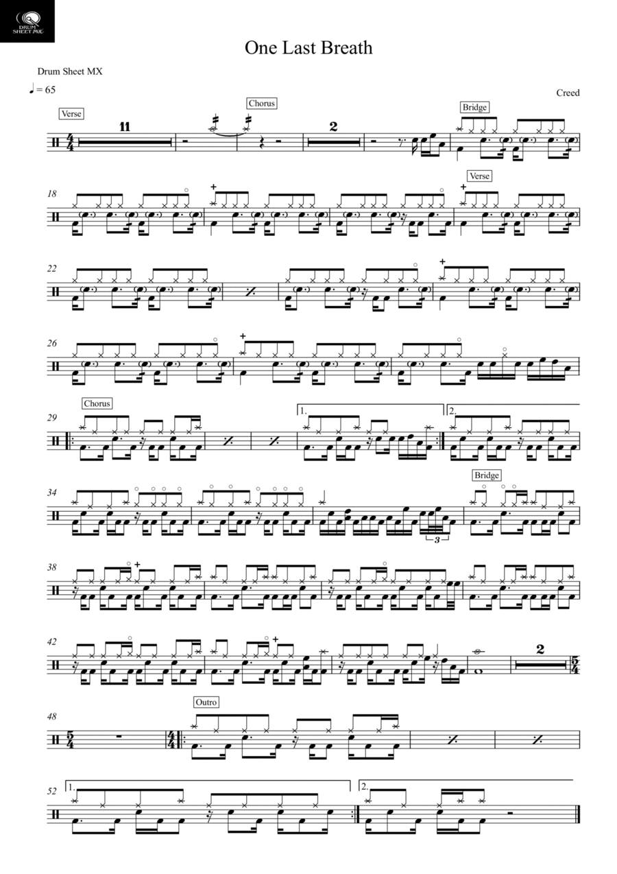 One Last Breath One Last Breath Drum Set scores gallery preview page 1