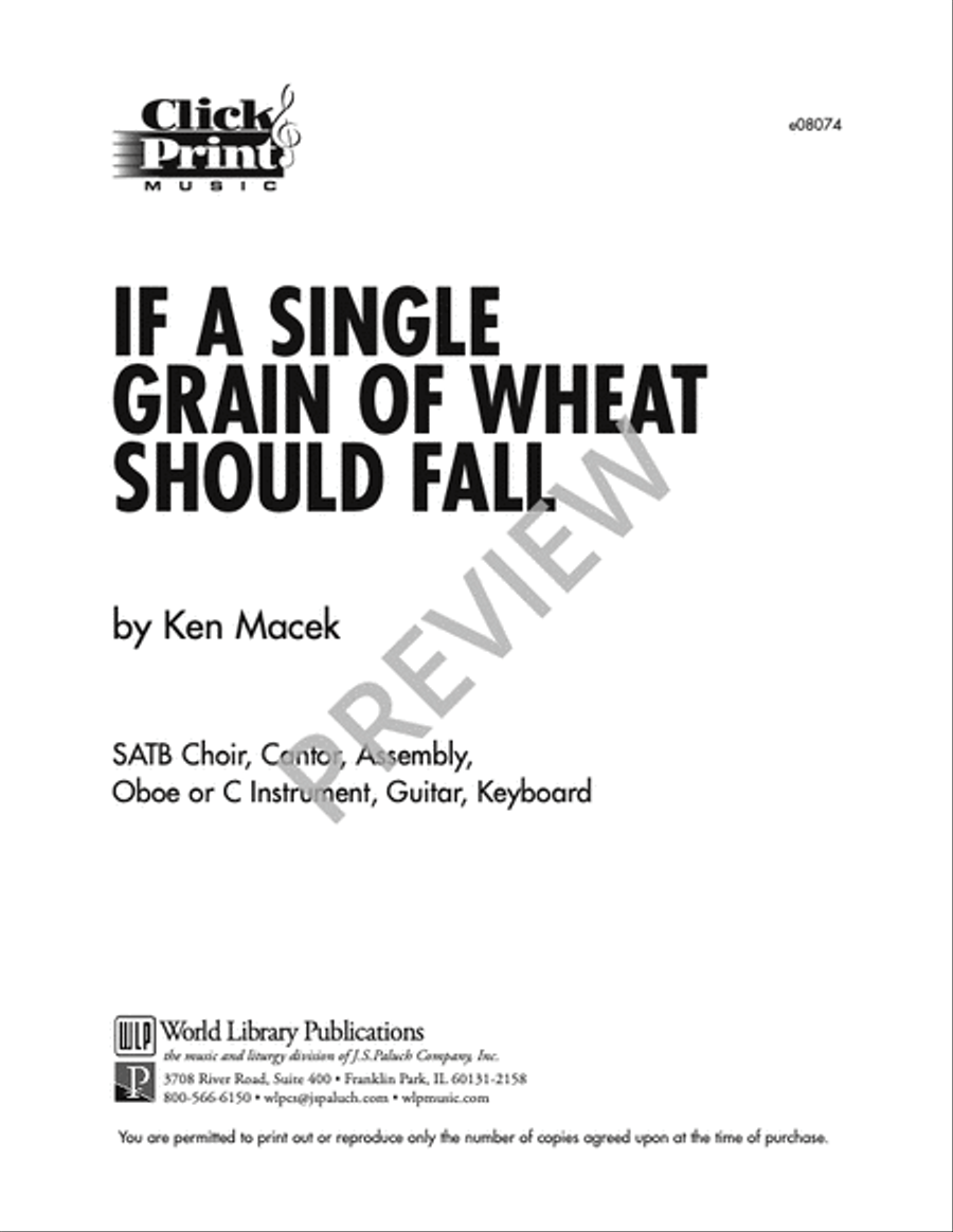 If a Single Grain of Wheat Should Fall 4-Part scores gallery preview page 2