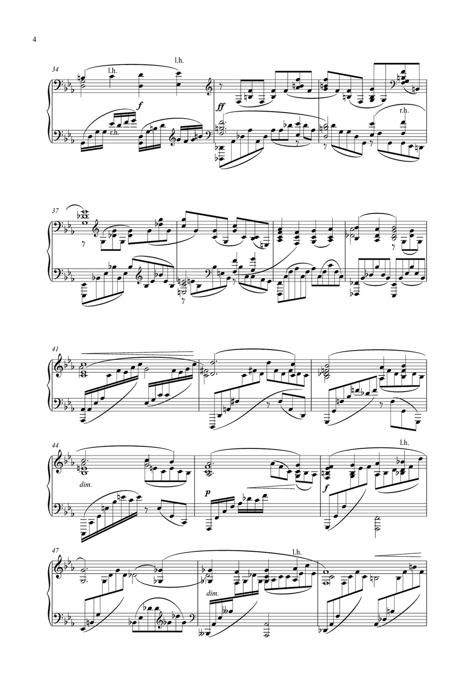 Rachmaninoff Piano Concerto No. 2 Op. 18 Concert Transcription for Solo Piano (Complete Movements) Piano Solo scores gallery preview page 6