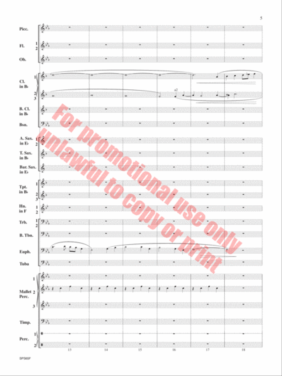Rain and Snow on the Cedar Cliffs Concert Band scores gallery preview page 6